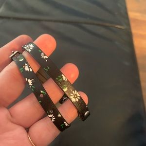 Origami owl black daisy wrap bracelet